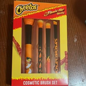 Flamin' Hot Cosmetic Brush Set - Orange and Black
